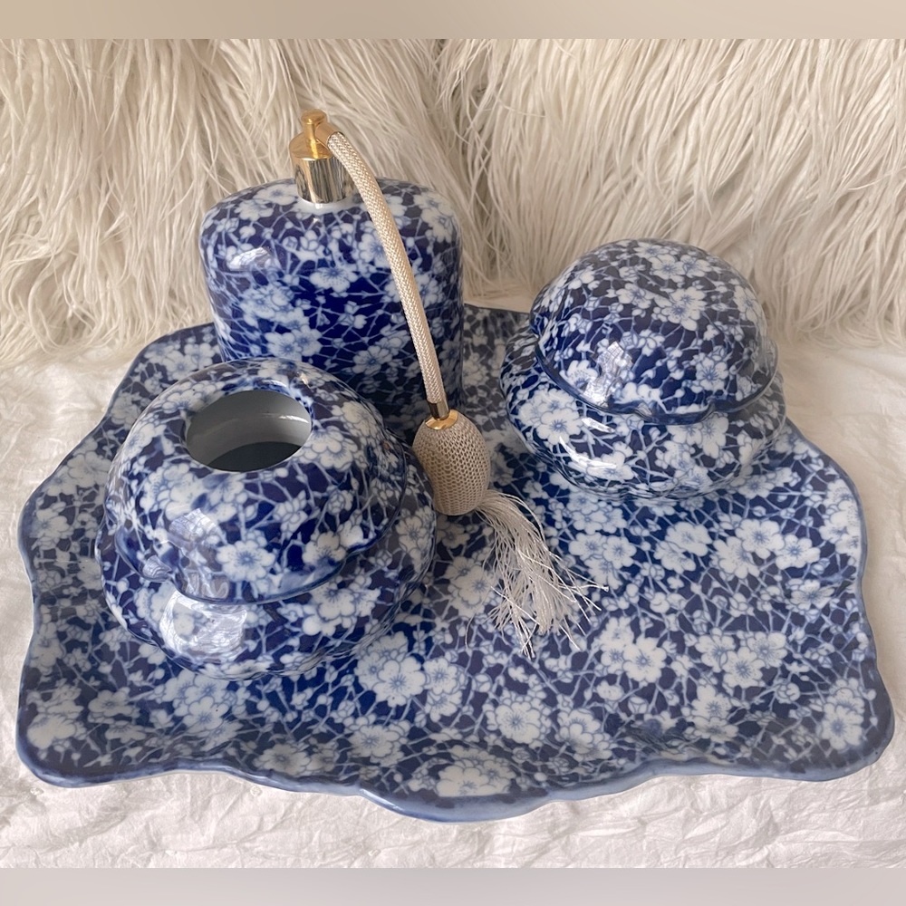 Vintage Victoria Ware Blue & White Ceramic Ironstone| Vintage Home Decor
